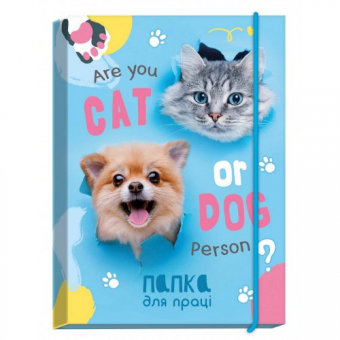 Купить Папка для труда картонная на резинке "Cat,Dog" оптом